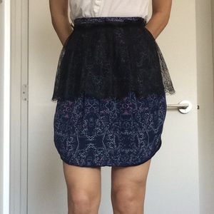 Designer skirt with lace layer